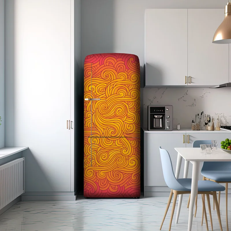 Kühlschrankaufkleber warmes wirbelndes abstraktes muster