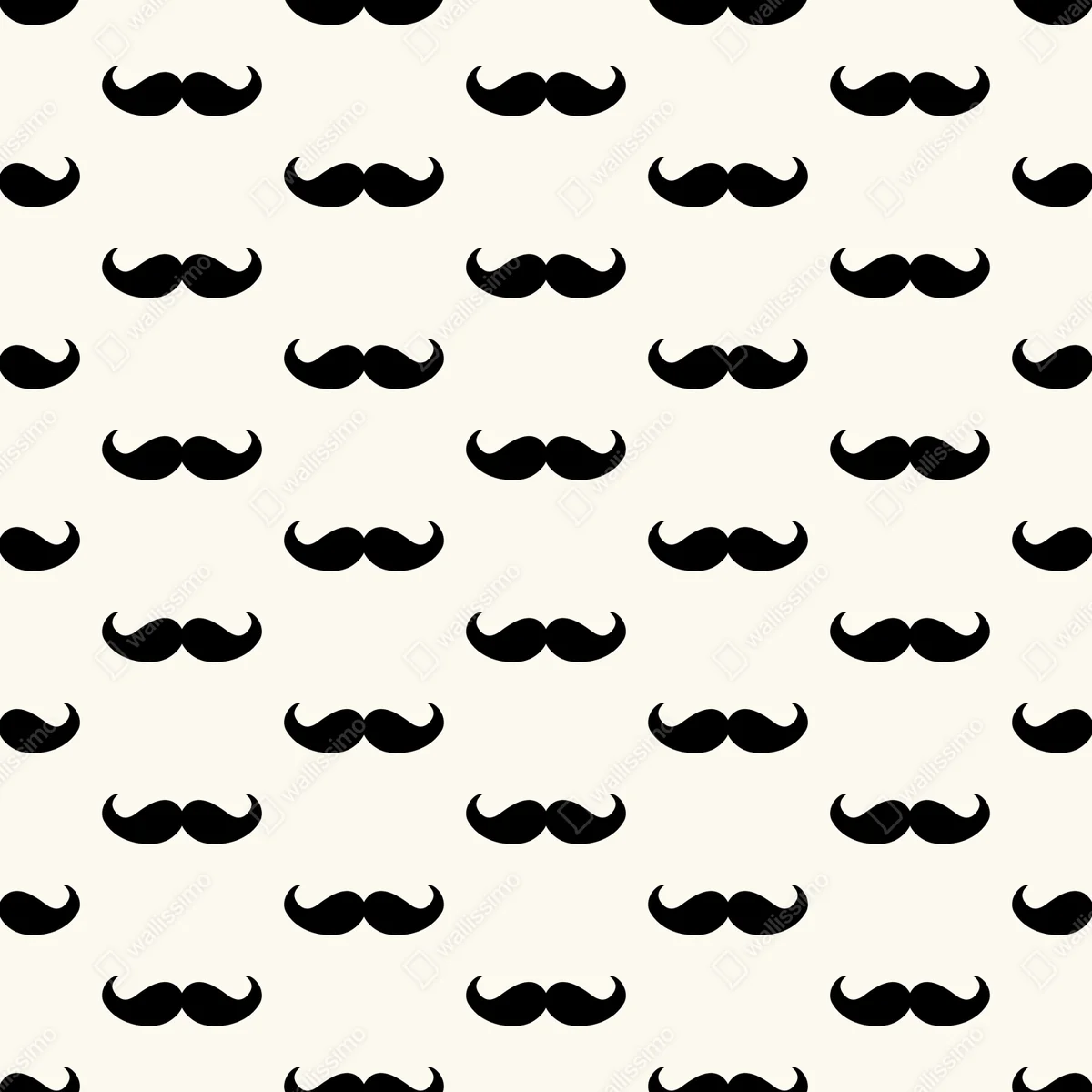 Repositionierbarer Aufkleber schwarzes schnurrbartmuster auf beigem hintergrund Repositionierbarer Aufkleber schwarzes schnurrbartmuster auf beigem hintergrund