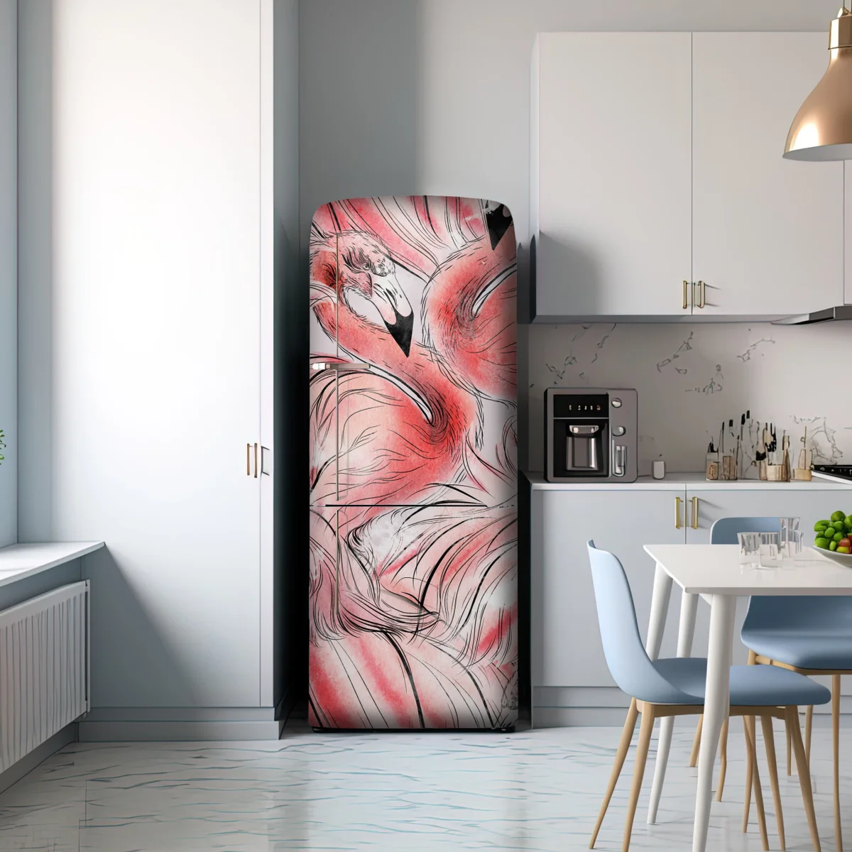 Kühlschrankaufkleber aquarell flamingo nahtloses muster Kühlschrankaufkleber aquarell flamingo nahtloses muster