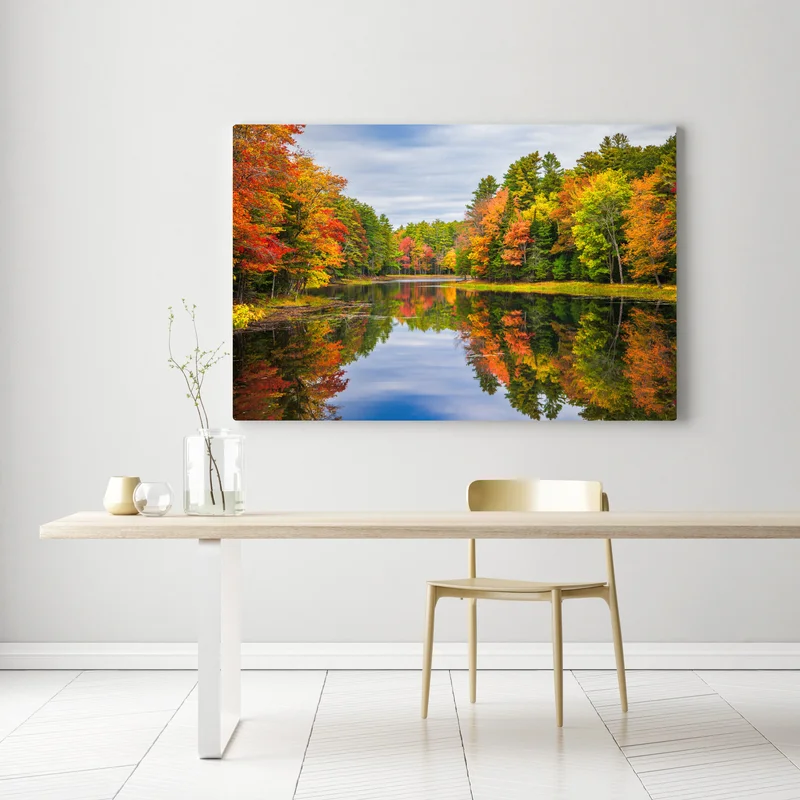 Leinwandbild herbstliche spiegelungen in Neuengland Leinwandbild herbstliche spiegelungen in Neuengland