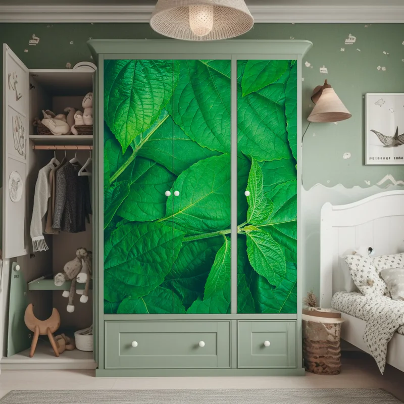 Schrankaufkleber saftige grüne blätter