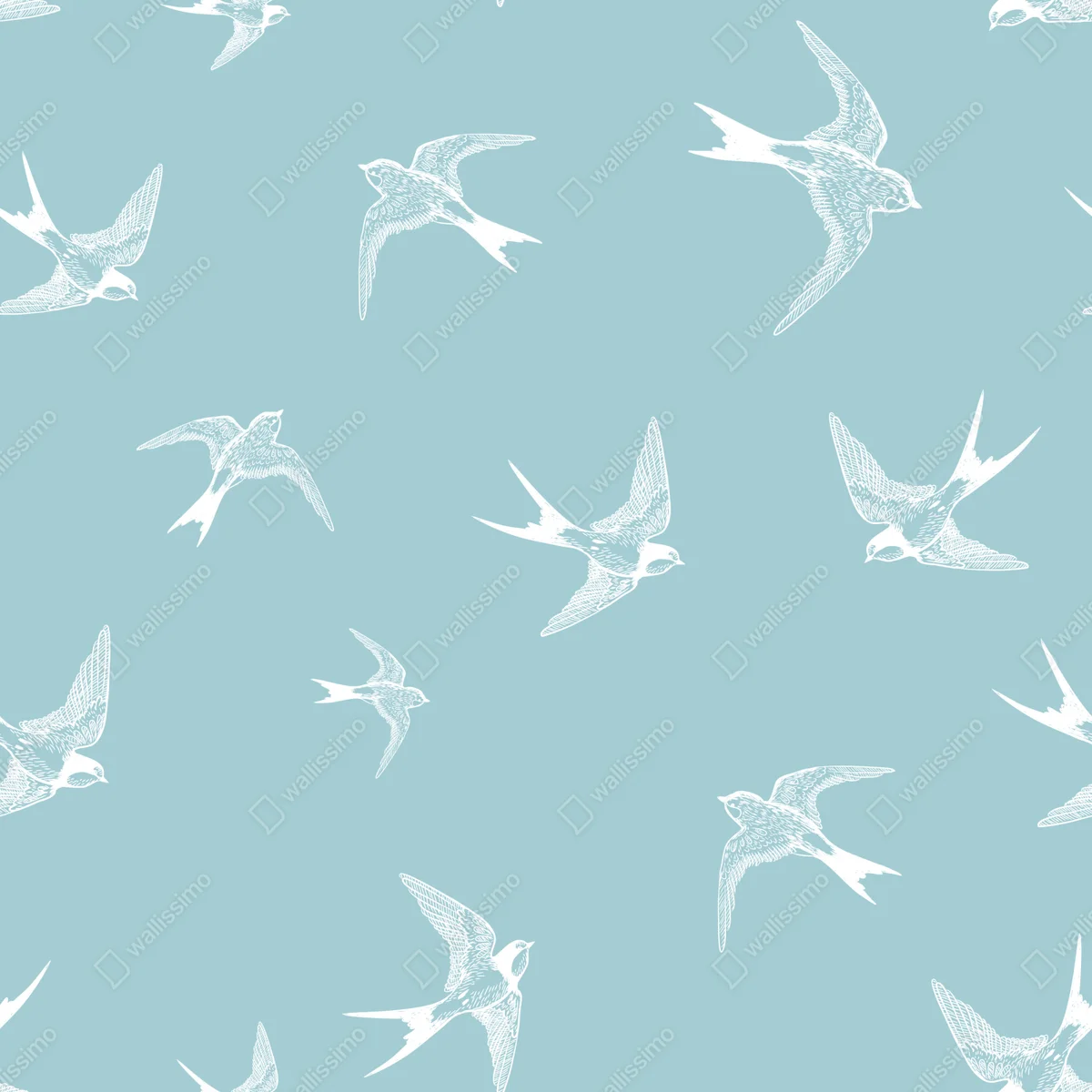 Repositionierbarer Aufkleber pastell schwalben muster Repositionierbarer Aufkleber pastell schwalben muster