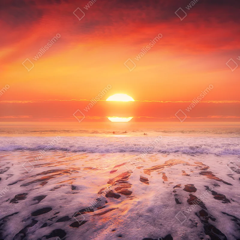 Tischaufkleber und Schreibtischaufkleber goldener sonnenuntergang über ruhigem strand Tischaufkleber und Schreibtischaufkleber goldener sonnenuntergang über ruhigem strand