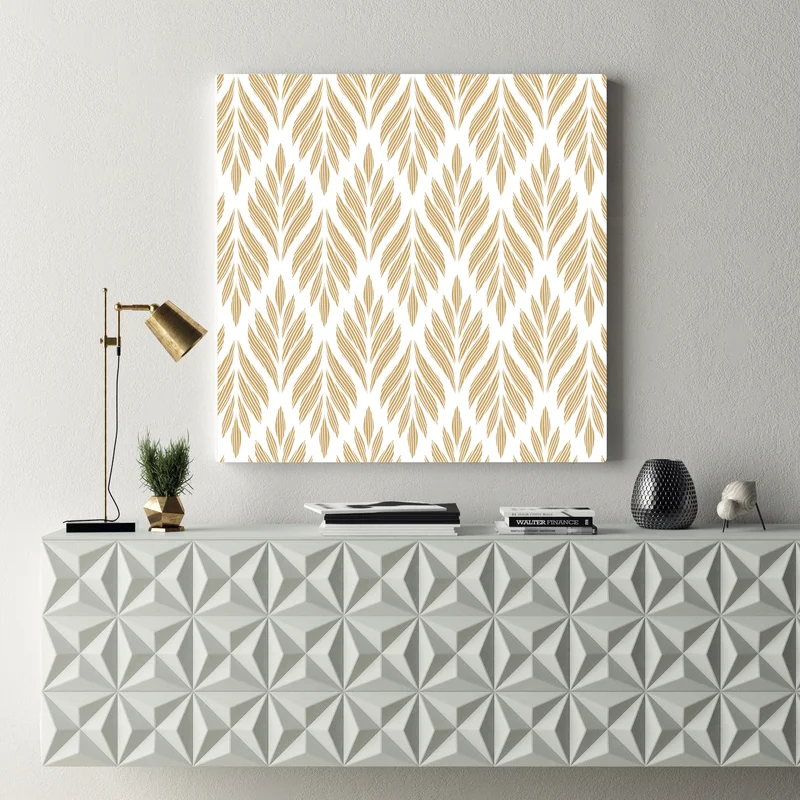 Leinwandbild goldenes blattmuster nahtloses design Leinwandbild goldenes blattmuster nahtloses design