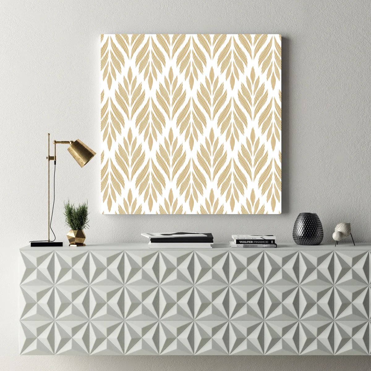 Leinwandbild goldenes blattmuster nahtloses design Leinwandbild goldenes blattmuster nahtloses design