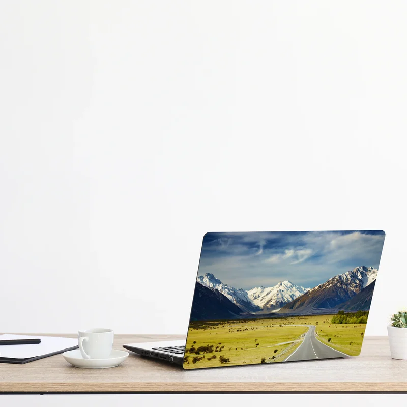 Laptop-Aufkleber straße zu den Südlichen Alpen, Neuseeland Laptop-Aufkleber straße zu den Südlichen Alpen, Neuseeland