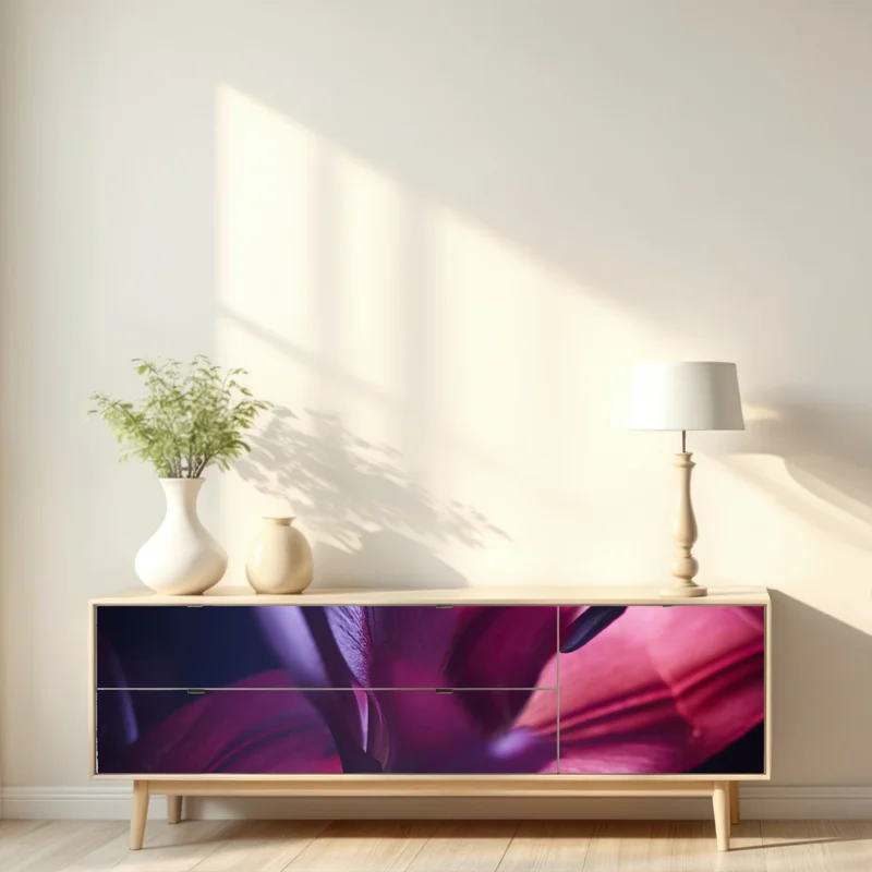 Repositionierbarer Aufkleber rote lilie im halbdunkel