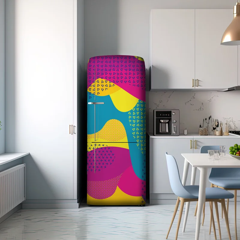 Kühlschrankaufkleber leuchtendes abstraktes wellenmuster
