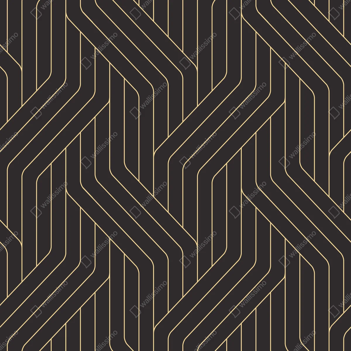 Schrankaufkleber geometrisches art deco muster in schwarz und gold Schrankaufkleber geometrisches art deco muster in schwarz und gold