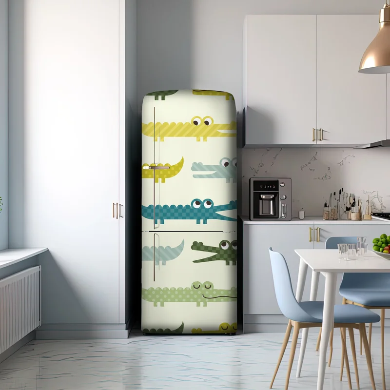 Kühlschrankaufkleber verspieltes krokodilmuster für kinderzimmer