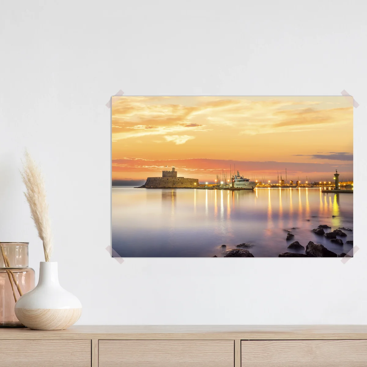 Poster festung Agios Nikolaos im Hafen Mandraki, Rhodos Poster festung Agios Nikolaos im Hafen Mandraki, Rhodos