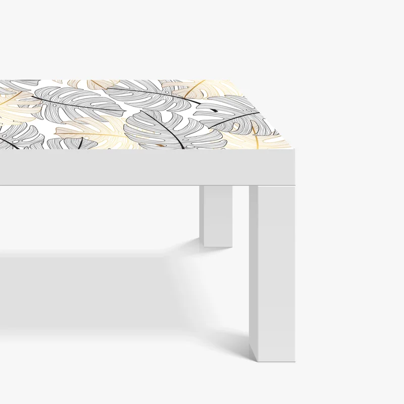 Tischaufkleber und Schreibtischaufkleber monstera-blattmuster mit goldakzenten