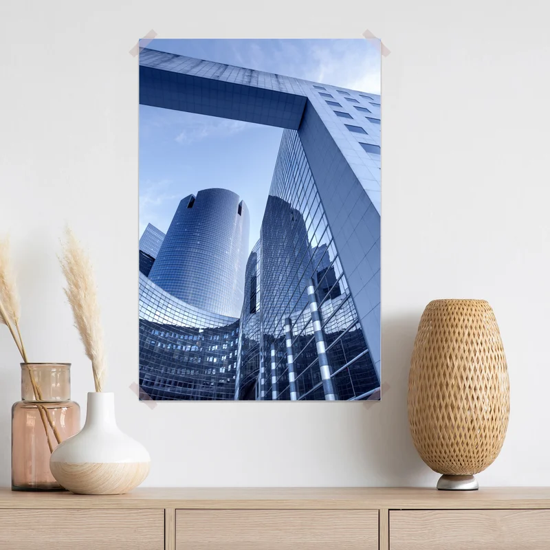 Poster moderne blaue stadtsilhouette Poster moderne blaue stadtsilhouette