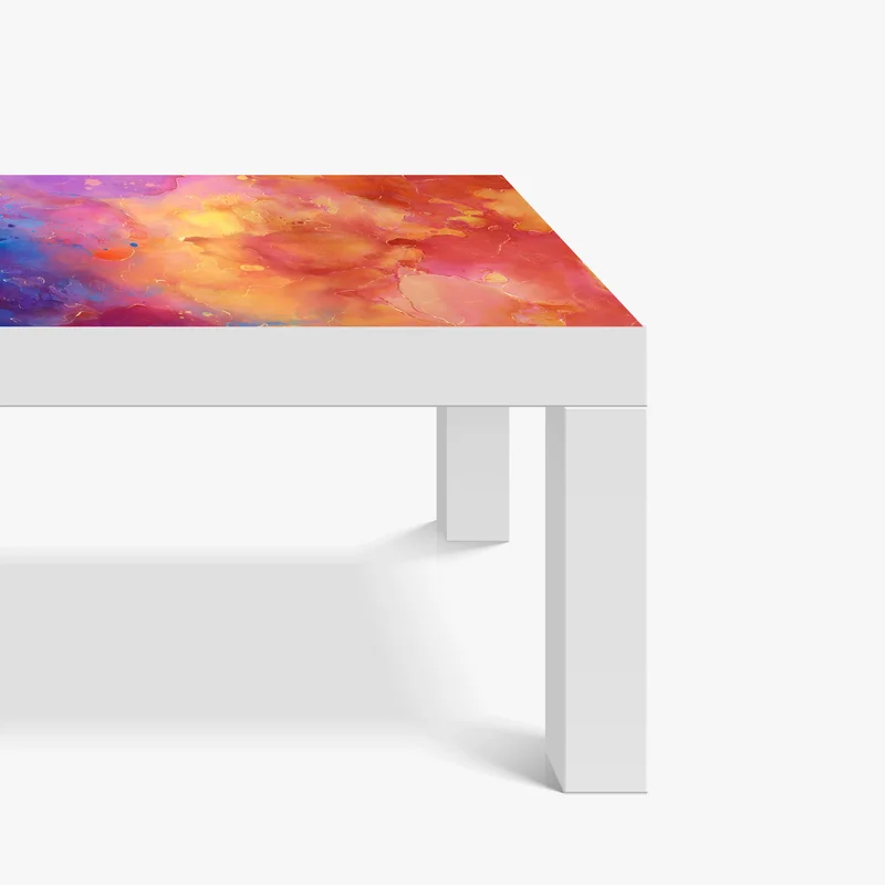 Tischaufkleber und Schreibtischaufkleber lebhafte aquarell-abstraktion in warmen tönen