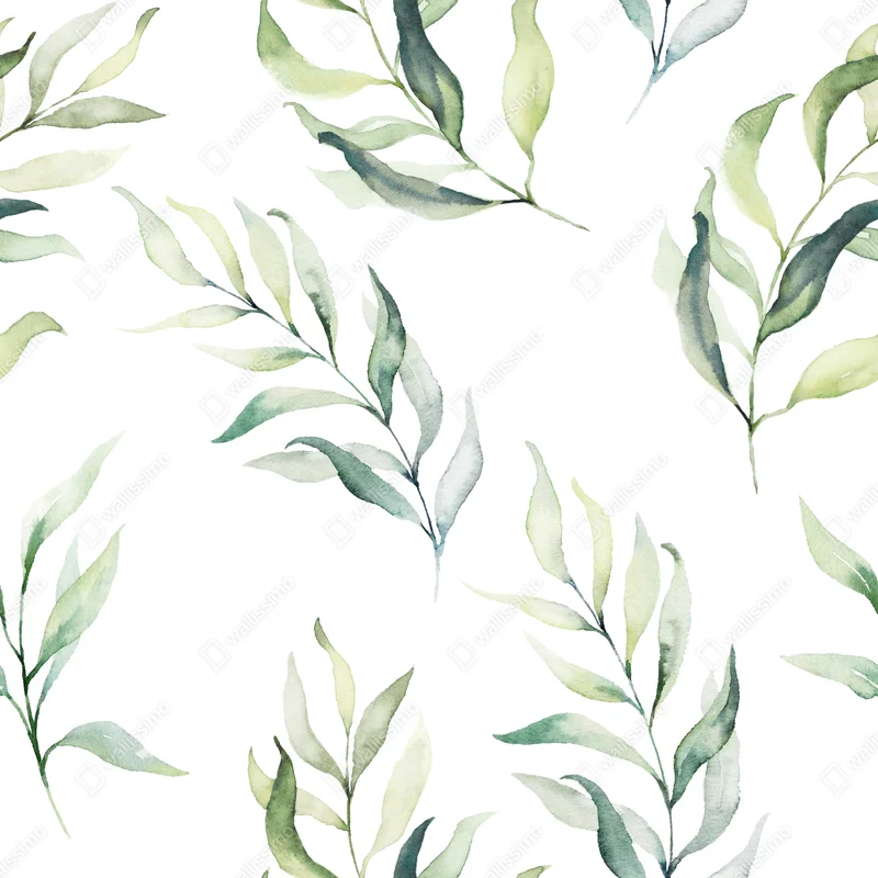 Fensteraufkleber sanftes aquarellmuster mit eukalyptusblättern Fensteraufkleber sanftes aquarellmuster mit eukalyptusblättern