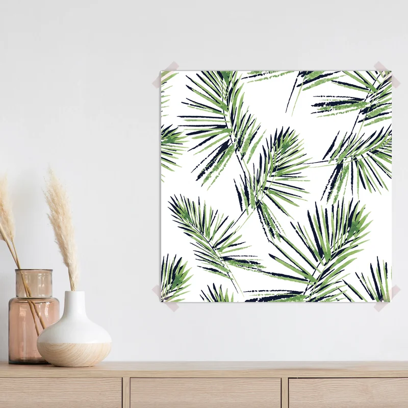 Poster Palmblättermuster. nahtlos, handbemalt, Aquarellmuster. Vektorhintergrund. • Poster bei Wallnifity® Poster Palmblättermuster. nahtlos, handbemalt, Aquarellmuster. Vektorhintergrund. • Poster bei Wallnifity®