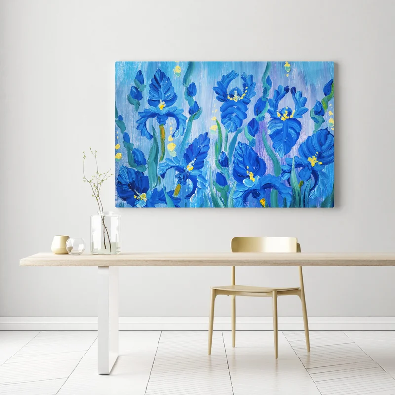 Leinwandbild lebendiger blauer iris-bund Leinwandbild lebendiger blauer iris-bund