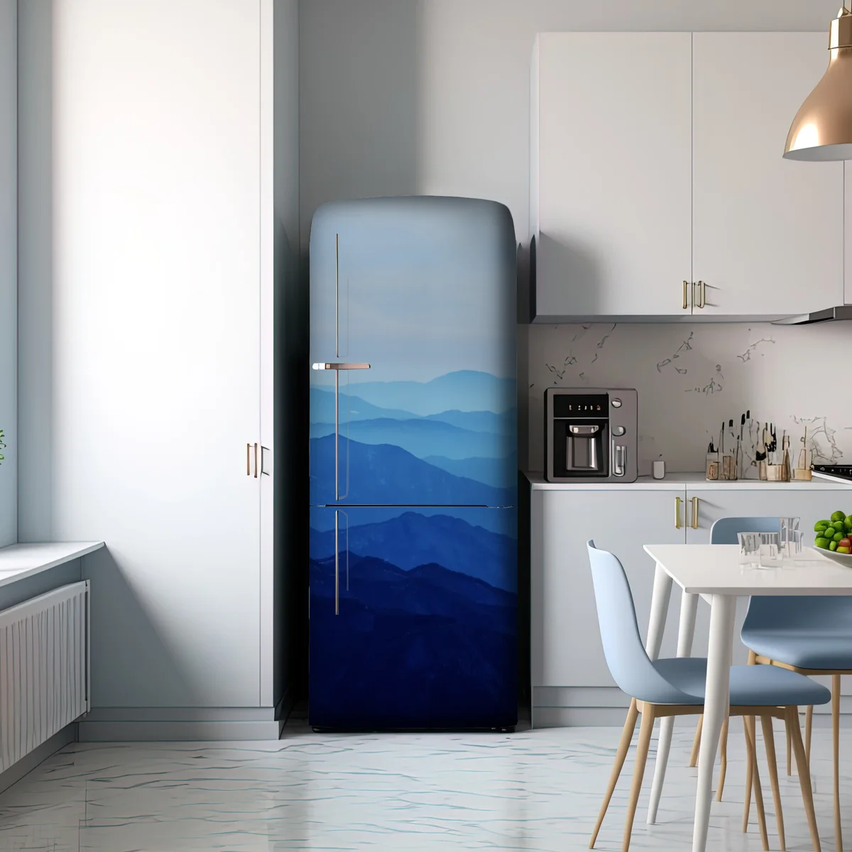 Kühlschrankaufkleber neblige blaue bergschichten Kühlschrankaufkleber neblige blaue bergschichten