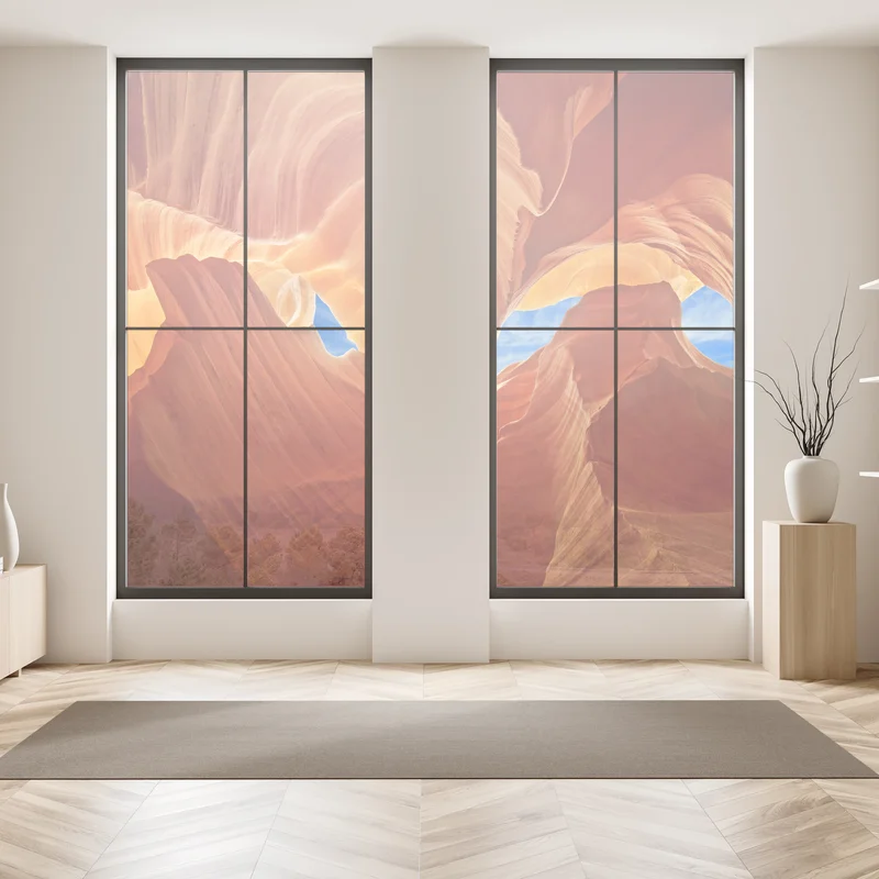 Fensteraufkleber Antelope Canyon geschwungene sandsteinformationen Fensteraufkleber Antelope Canyon geschwungene sandsteinformationen