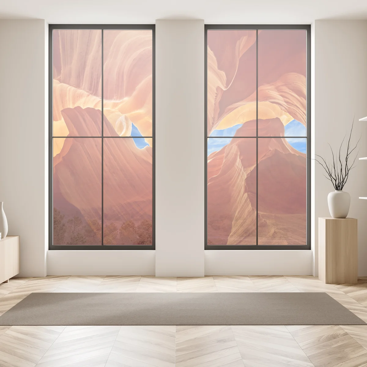 Fensteraufkleber Antelope Canyon geschwungene sandsteinformationen Fensteraufkleber Antelope Canyon geschwungene sandsteinformationen