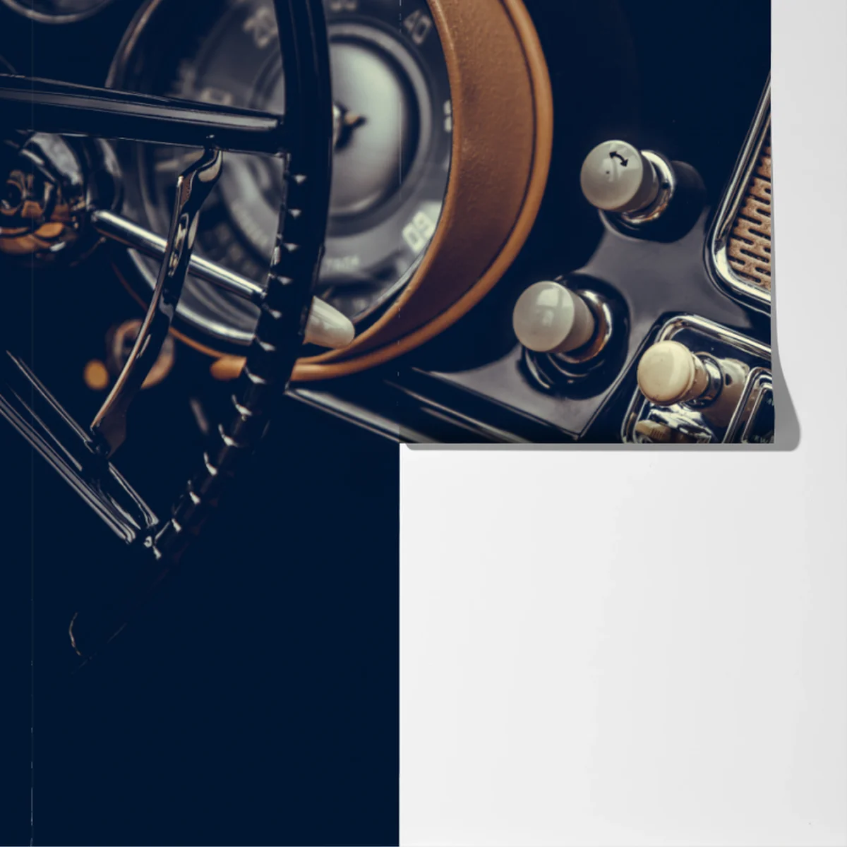 Fototapeta zabytkowa deska rozdzielcza samochodu Fototapeta zabytkowa deska rozdzielcza samochodu