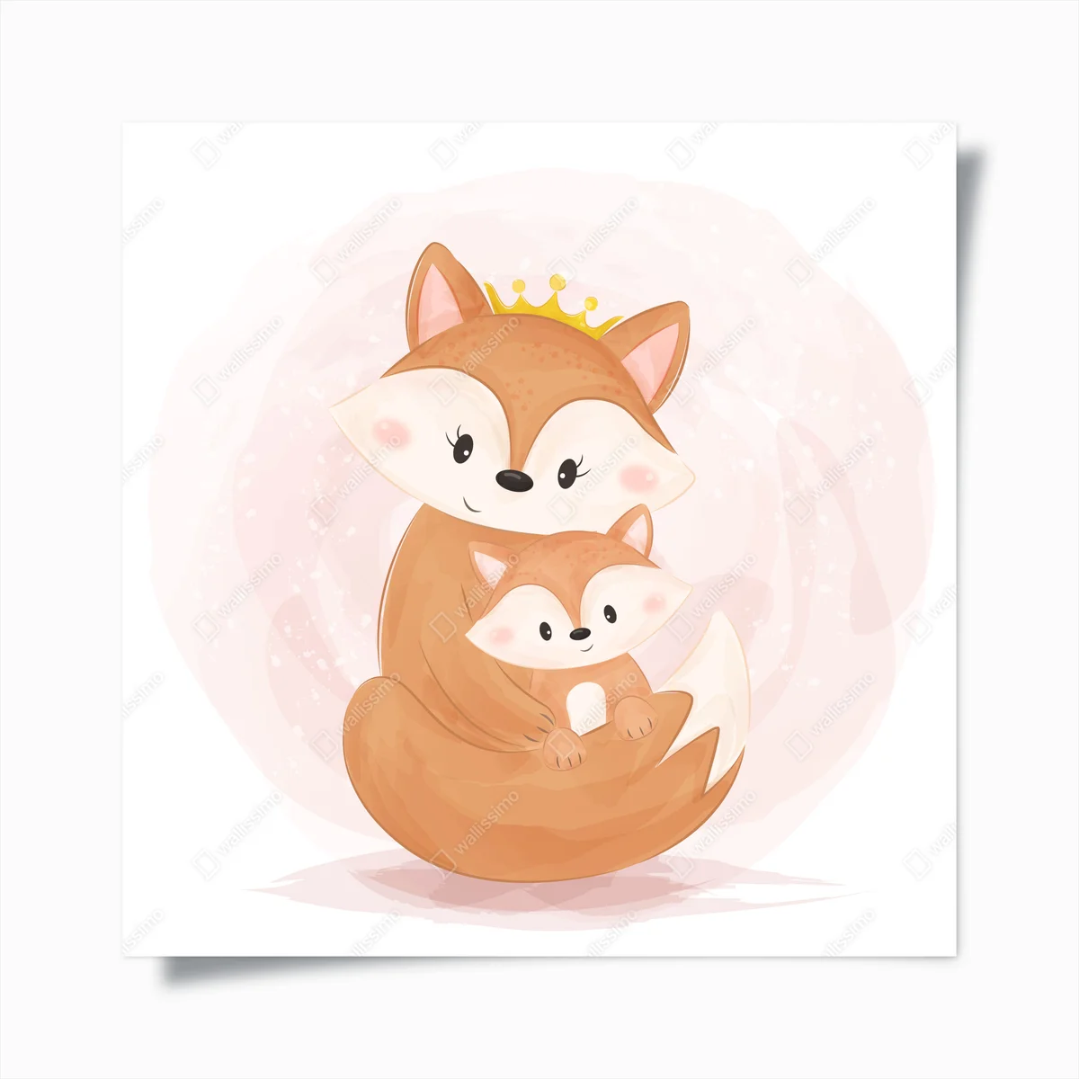 Poster illustration von mutter und baby fuchs für kinderzimmer • Poster bei Wallnifity® Poster illustration von mutter und baby fuchs für kinderzimmer • Poster bei Wallnifity®