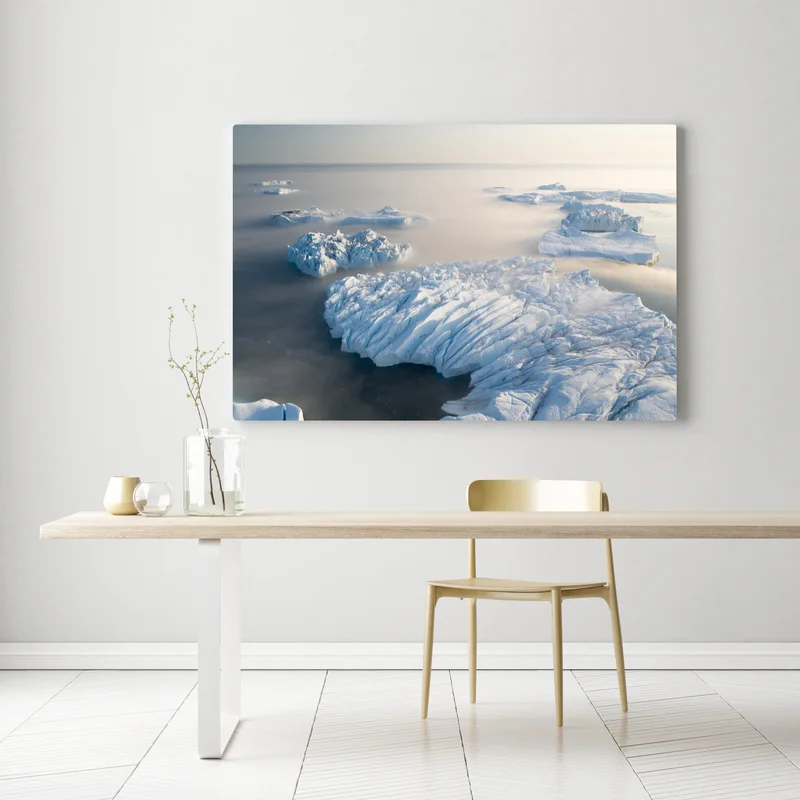 Leinwandbild nebelige eisberglandschaft Leinwandbild nebelige eisberglandschaft