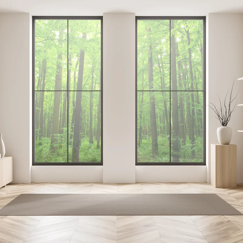 Fensteraufkleber ruhiger waldpfad