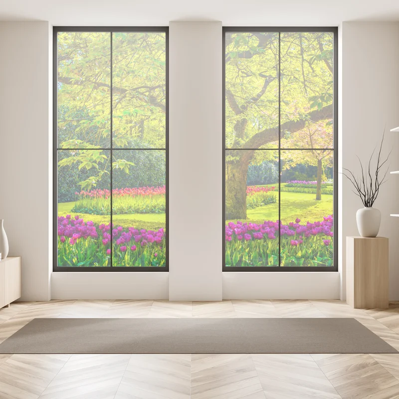 Fensteraufkleber bunter tulpengarten in Keukenhof