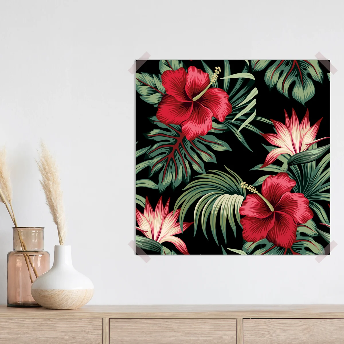 Poster tropischer hibiskus botanischer druck • Poster bei Wallnifity® Poster tropischer hibiskus botanischer druck • Poster bei Wallnifity®