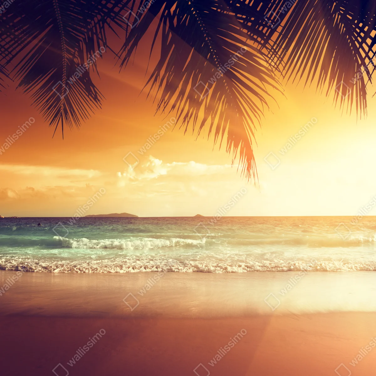 Fensteraufkleber strand bei sonnenuntergang in der Karibik Fensteraufkleber strand bei sonnenuntergang in der Karibik