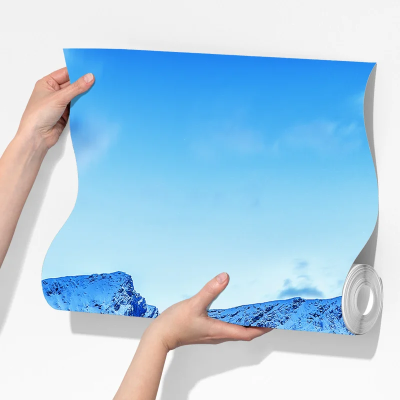 Fototapete verschneites küstendorf unter hohen bergen Fototapete verschneites küstendorf unter hohen bergen