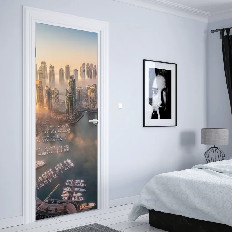 Türaufkleber Dubai marina sonnenuntergang Türaufkleber Dubai marina sonnenuntergang