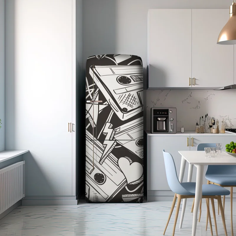 Kühlschrankaufkleber vintage kassettenmuster Kühlschrankaufkleber vintage kassettenmuster