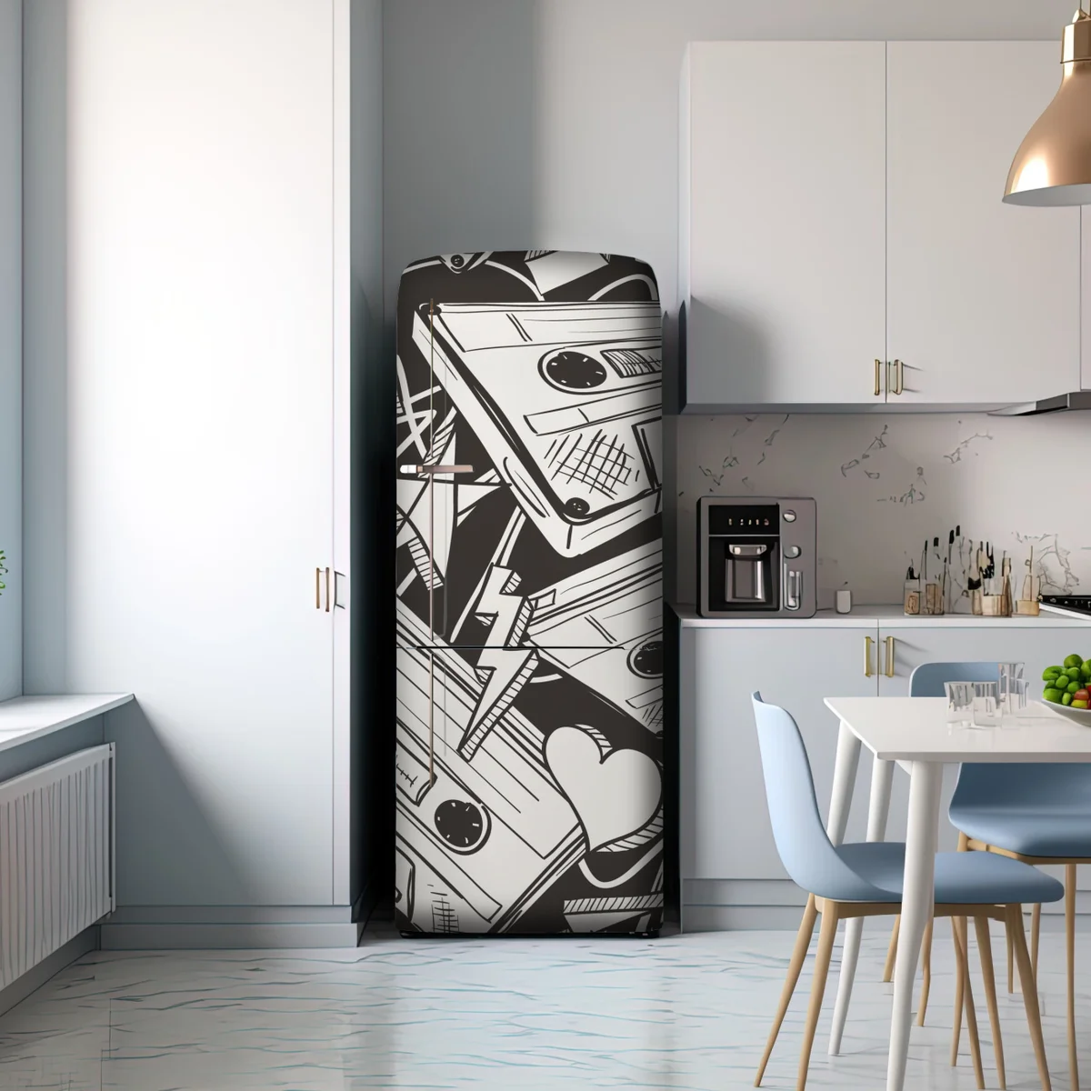 Kühlschrankaufkleber vintage kassettenmuster Kühlschrankaufkleber vintage kassettenmuster