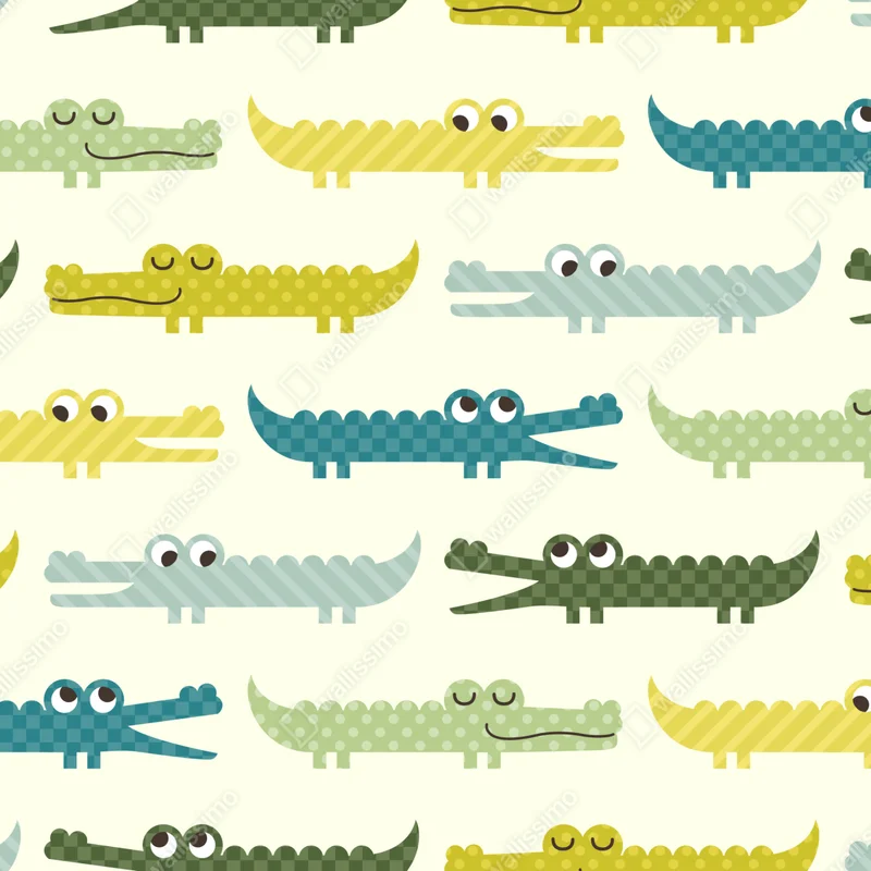 Fototapeta wesoły wzór krokodyli do pokoju dziecięcego Fototapeta wesoły wzór krokodyli do pokoju dziecięcego