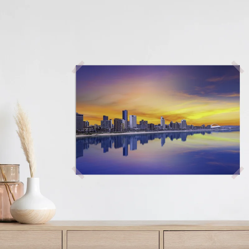Poster Durban dämmerung skyline am strand Poster Durban dämmerung skyline am strand