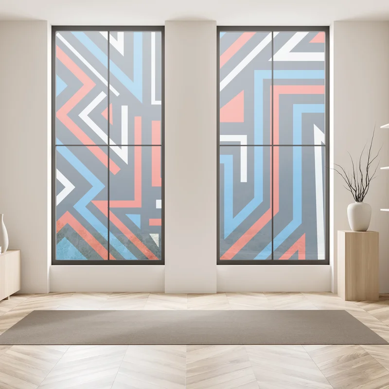 Fensteraufkleber fette geometrische linien