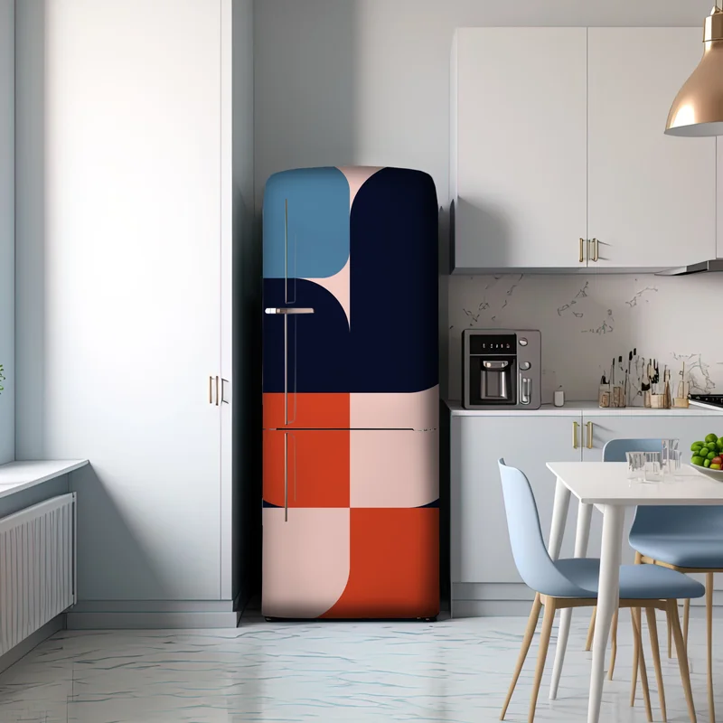 Kühlschrankaufkleber kräftiges geometrisches retro-muster Kühlschrankaufkleber kräftiges geometrisches retro-muster