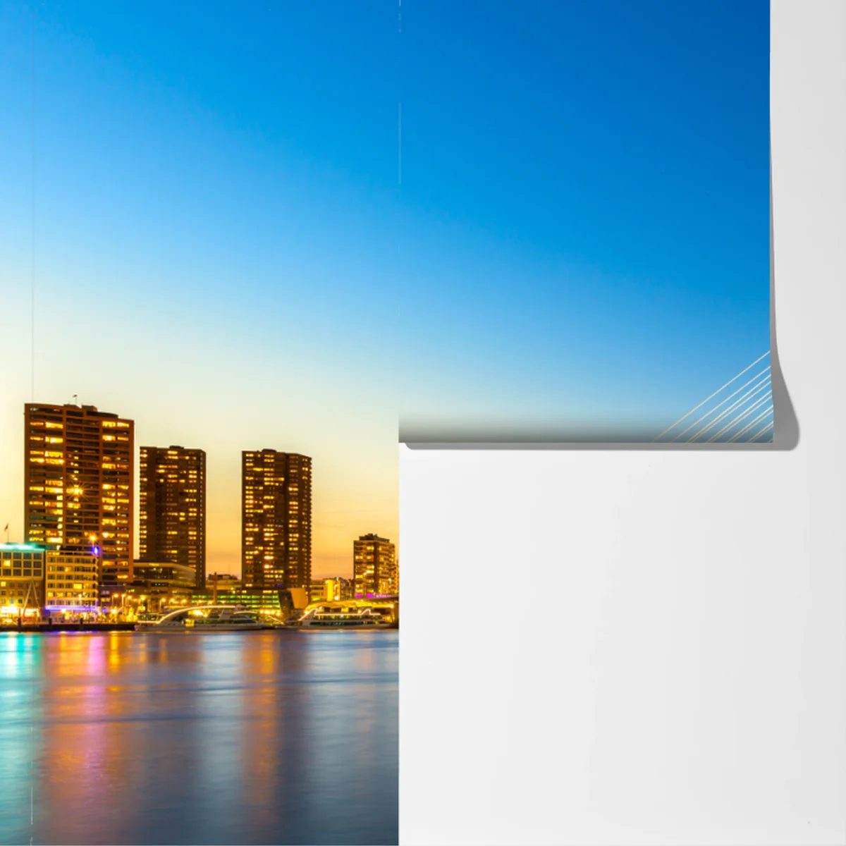 Fototapete Rotterdam Erasmusbrücke bei dämmerung Fototapete Rotterdam Erasmusbrücke bei dämmerung