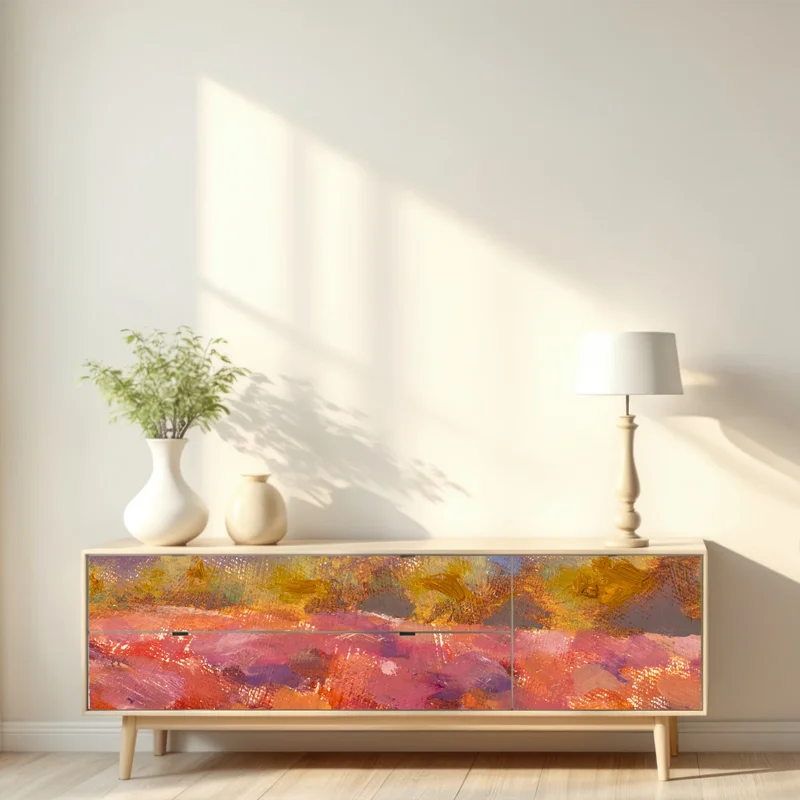 Repositionierbarer Aufkleber Provence lavendelfeld gemälde