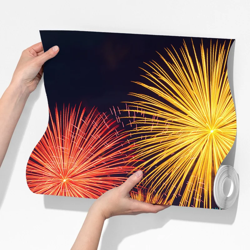 Fototapete Taipeh feuerwerk über der stadtsilhouette Fototapete Taipeh feuerwerk über der stadtsilhouette