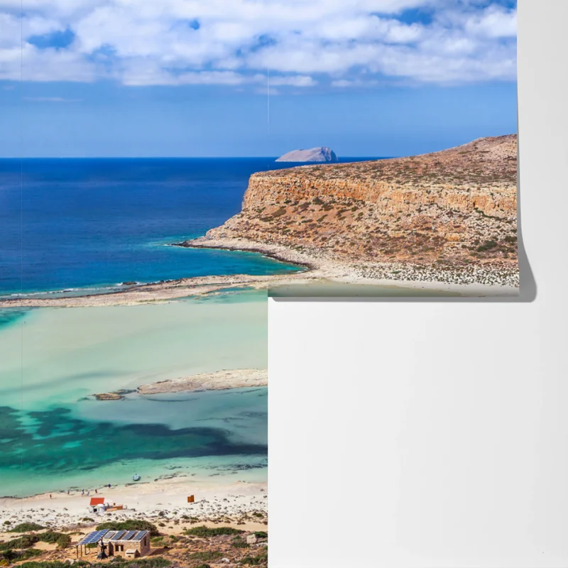 Fototapete türkise lagune mit insel und sandstrand Fototapete türkise lagune mit insel und sandstrand