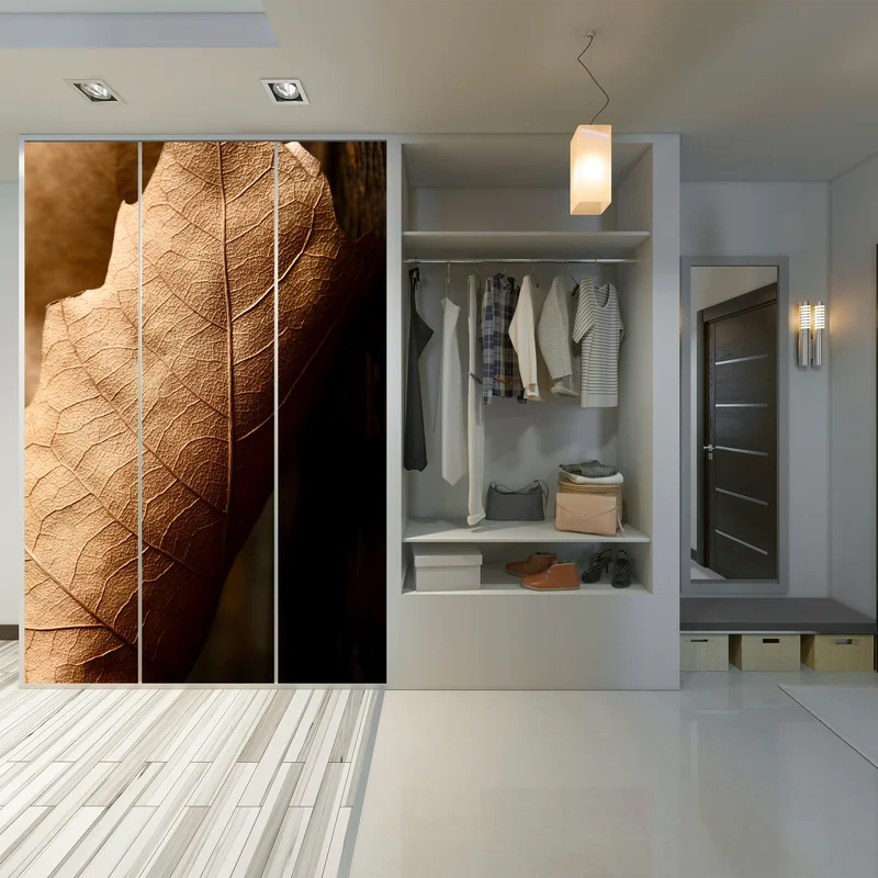 Schrankaufkleber strukturiertes trockenes blatt nahaufnahme