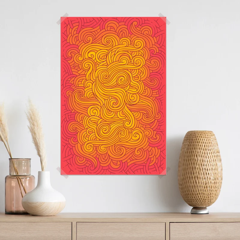 Poster warmes wirbelndes abstraktes muster Poster warmes wirbelndes abstraktes muster