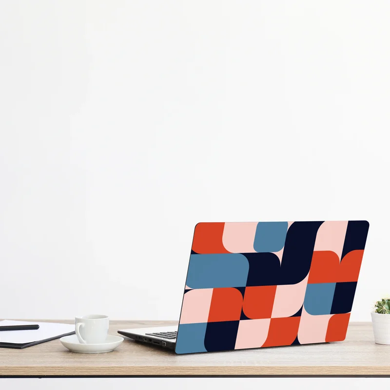 Laptop-Aufkleber kräftiges geometrisches retro-muster