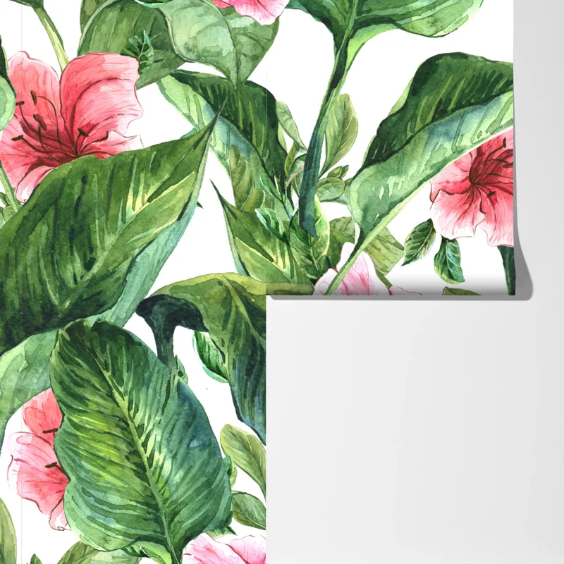 Fototapete rosa aquarell blumen botanikmotiv Fototapete rosa aquarell blumen botanikmotiv