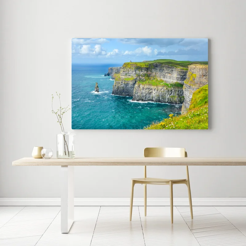 Leinwandbild dramatische küstenklippen mit meerblick Leinwandbild dramatische küstenklippen mit meerblick