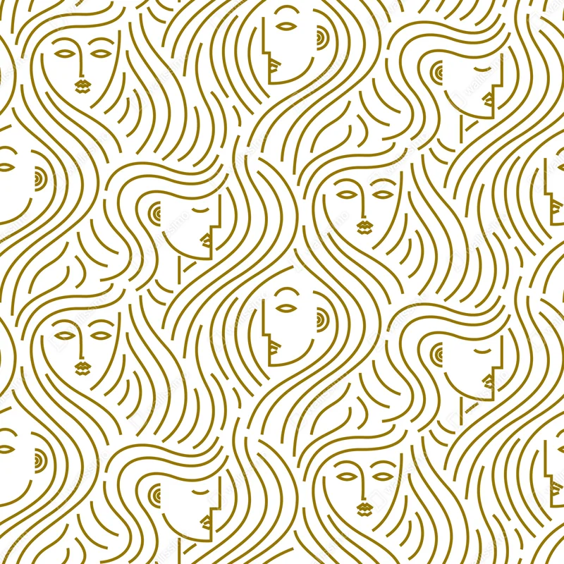 Poster goldene fließende gesichter nahtloses muster Poster goldene fließende gesichter nahtloses muster