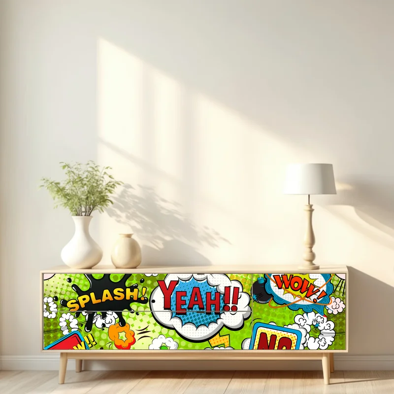 Repositionierbarer Aufkleber lebhafte pop-art-comic-collage